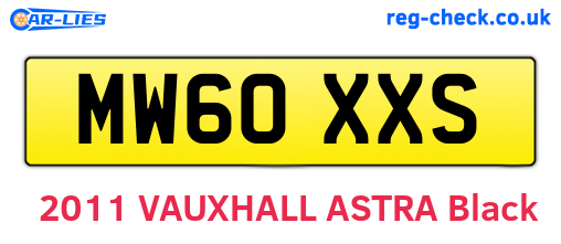 MW60XXS are the vehicle registration plates.