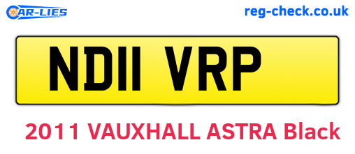 ND11VRP are the vehicle registration plates.