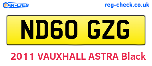 ND60GZG are the vehicle registration plates.