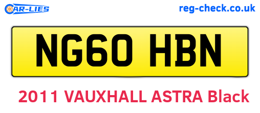 NG60HBN are the vehicle registration plates.