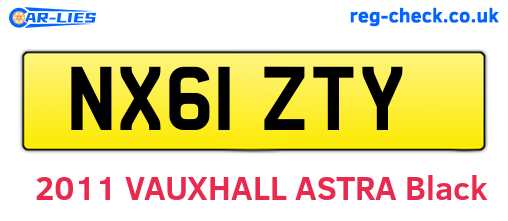 NX61ZTY are the vehicle registration plates.