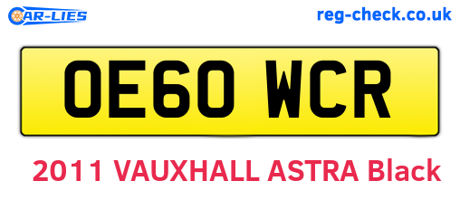 OE60WCR are the vehicle registration plates.