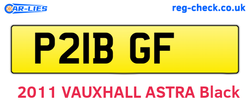 P21BGF are the vehicle registration plates.