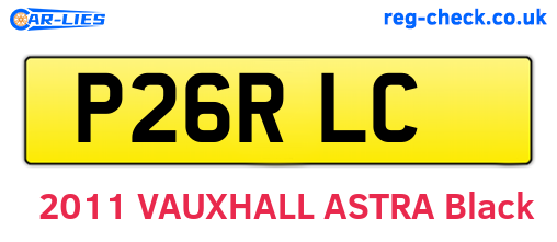 P26RLC are the vehicle registration plates.