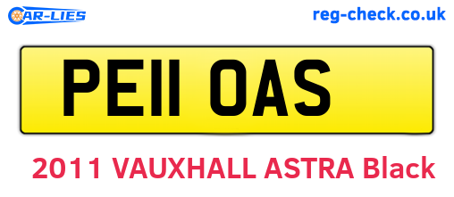 PE11OAS are the vehicle registration plates.