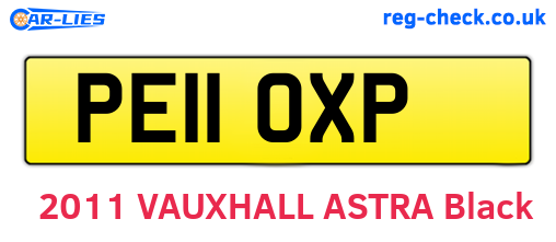 PE11OXP are the vehicle registration plates.