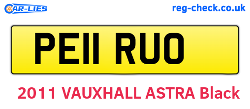 PE11RUO are the vehicle registration plates.