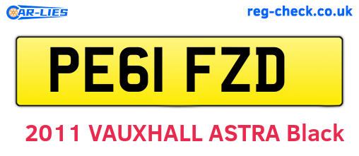 PE61FZD are the vehicle registration plates.