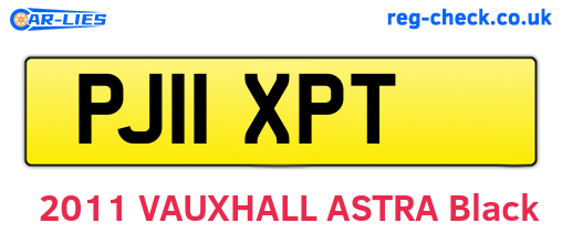 PJ11XPT are the vehicle registration plates.