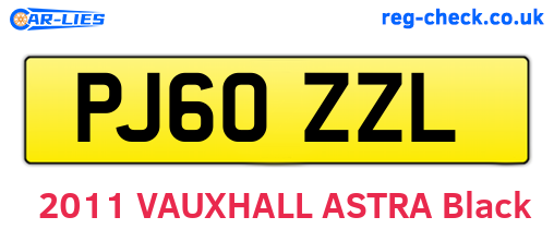 PJ60ZZL are the vehicle registration plates.