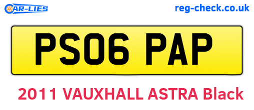 PS06PAP are the vehicle registration plates.