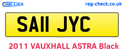 SA11JYC are the vehicle registration plates.