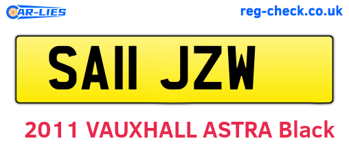 SA11JZW are the vehicle registration plates.