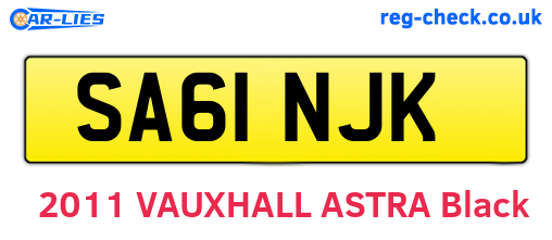 SA61NJK are the vehicle registration plates.