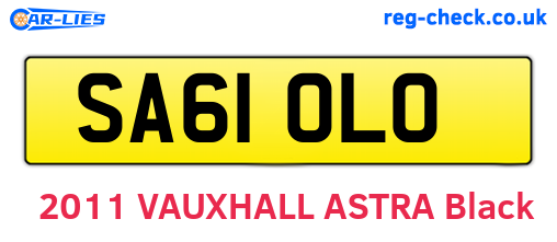 SA61OLO are the vehicle registration plates.
