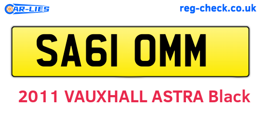 SA61OMM are the vehicle registration plates.