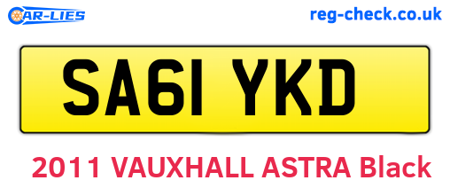 SA61YKD are the vehicle registration plates.