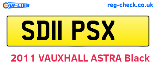 SD11PSX are the vehicle registration plates.