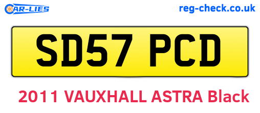 SD57PCD are the vehicle registration plates.