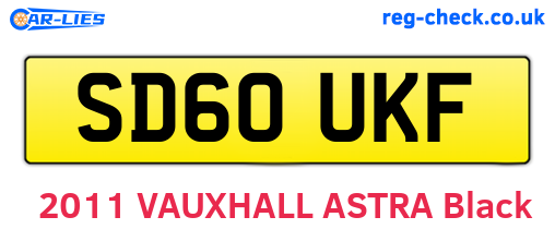 SD60UKF are the vehicle registration plates.