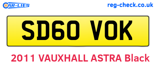 SD60VOK are the vehicle registration plates.