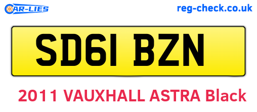 SD61BZN are the vehicle registration plates.