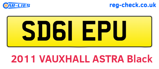 SD61EPU are the vehicle registration plates.