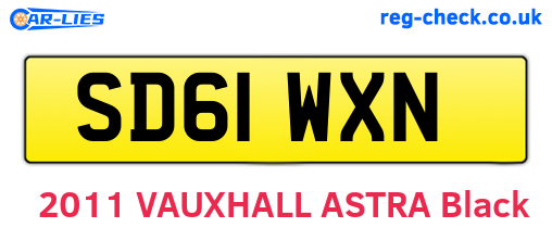 SD61WXN are the vehicle registration plates.