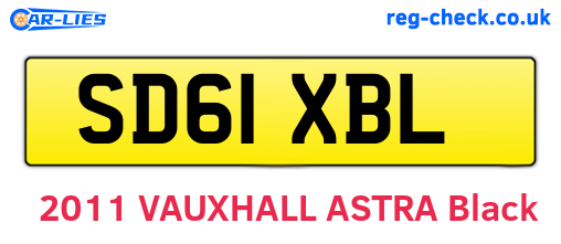 SD61XBL are the vehicle registration plates.