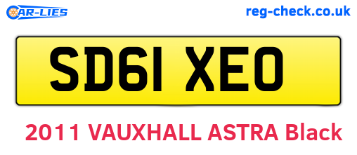 SD61XEO are the vehicle registration plates.