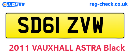 SD61ZVW are the vehicle registration plates.