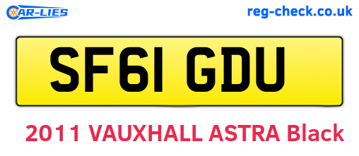 SF61GDU are the vehicle registration plates.