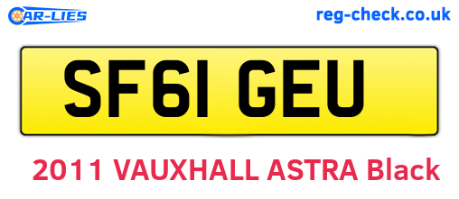 SF61GEU are the vehicle registration plates.