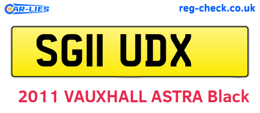 SG11UDX are the vehicle registration plates.