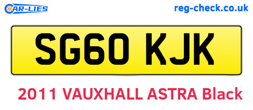 SG60KJK are the vehicle registration plates.