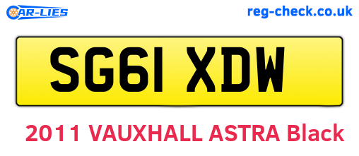 SG61XDW are the vehicle registration plates.