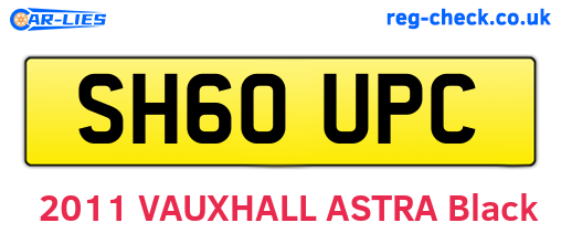 SH60UPC are the vehicle registration plates.