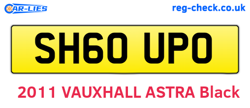 SH60UPO are the vehicle registration plates.