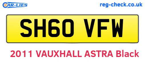 SH60VFW are the vehicle registration plates.