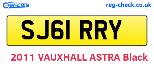 SJ61RRY are the vehicle registration plates.