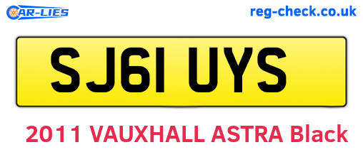SJ61UYS are the vehicle registration plates.
