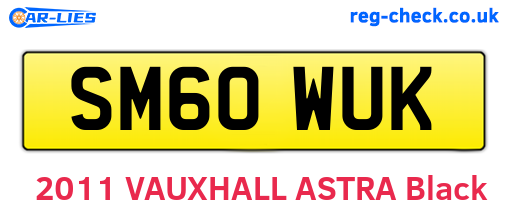 SM60WUK are the vehicle registration plates.