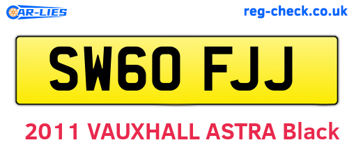 SW60FJJ are the vehicle registration plates.