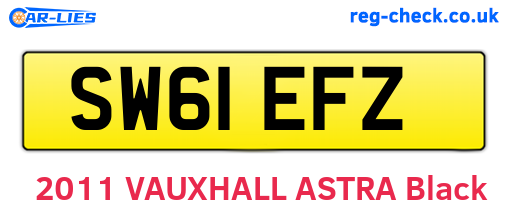 SW61EFZ are the vehicle registration plates.