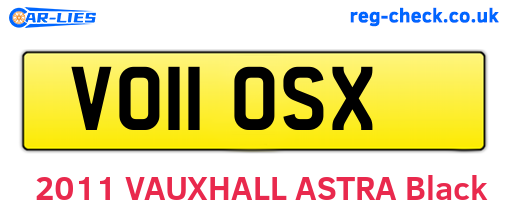 VO11OSX are the vehicle registration plates.