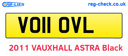 VO11OVL are the vehicle registration plates.