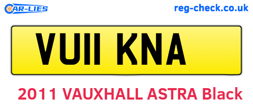 VU11KNA are the vehicle registration plates.