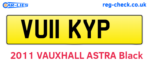 VU11KYP are the vehicle registration plates.