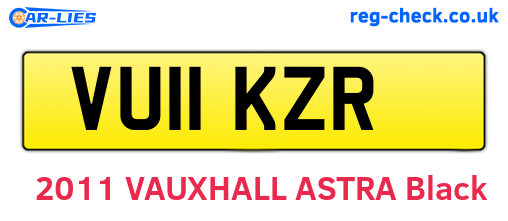 VU11KZR are the vehicle registration plates.