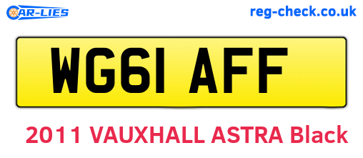 WG61AFF are the vehicle registration plates.